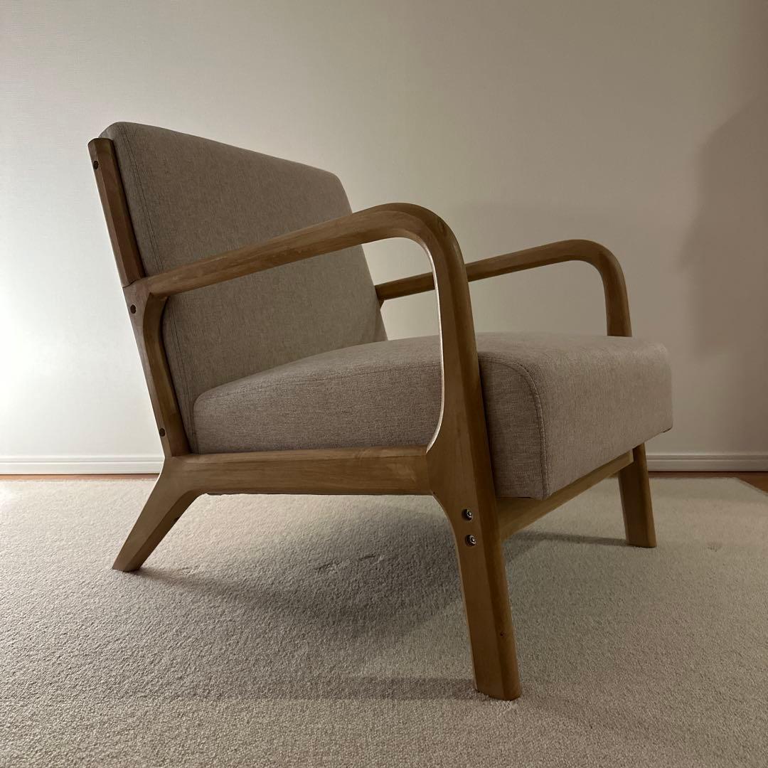 モダン 1人掛けソファ ベージュ