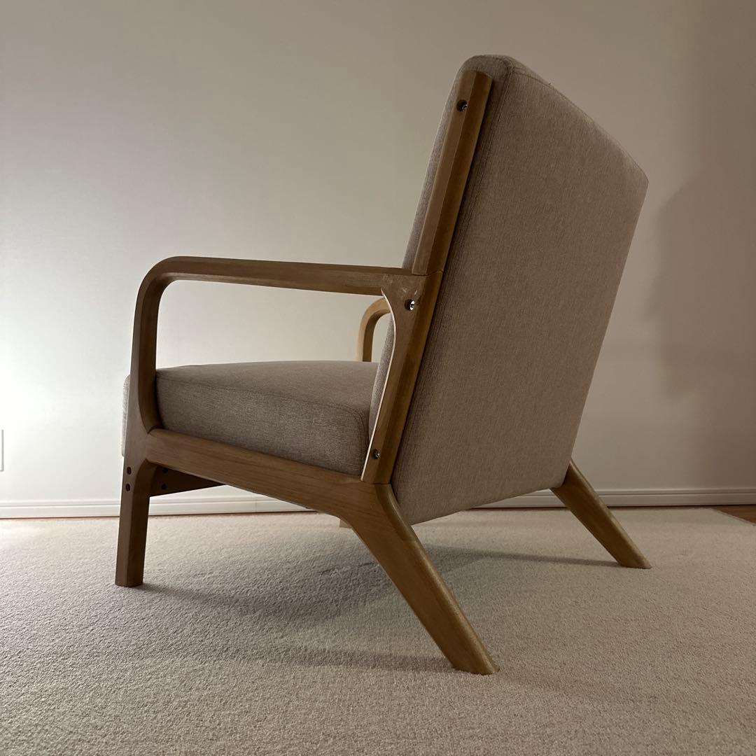 モダン 1人掛けソファ ベージュ