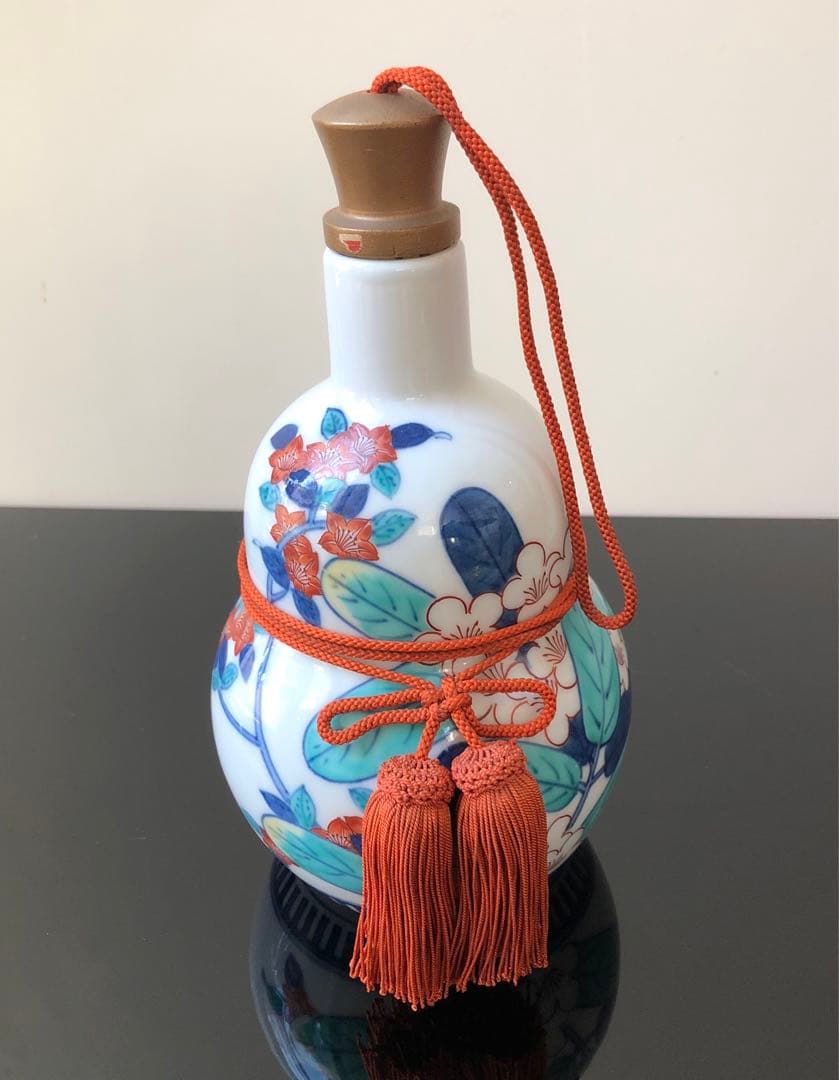 今泉今右衛門　錦花絵　徳利