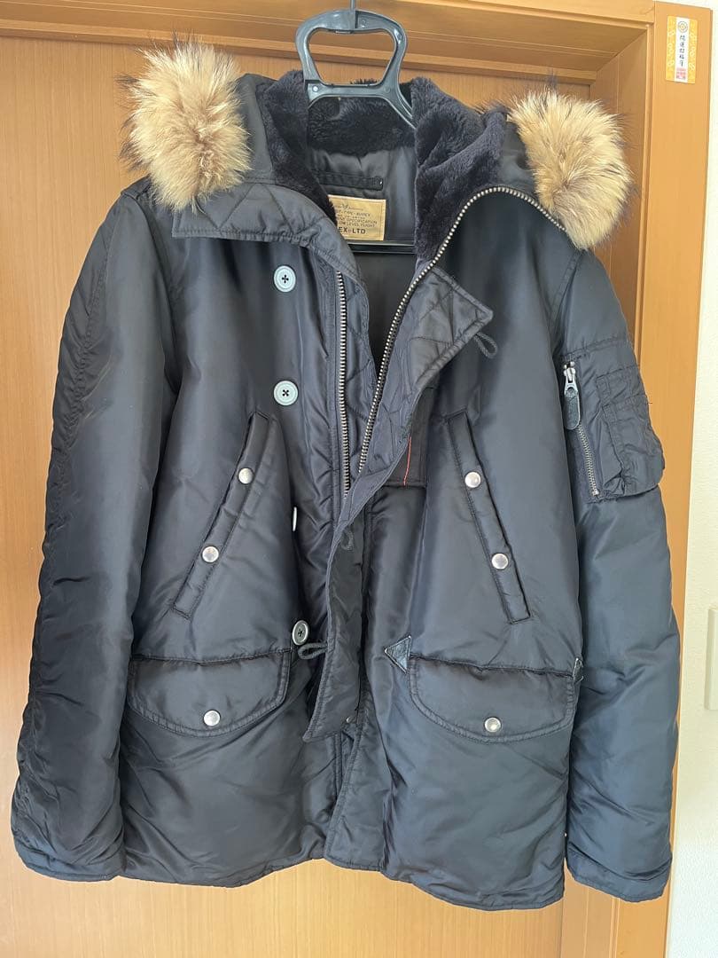 ★☆アヴィレックス N3B フライトジャケット ラクーンファー 黒 Mサイズ☆★