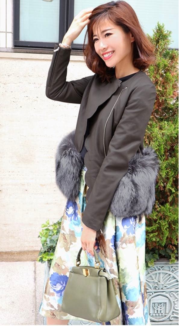 ミスアドラ ラム革FOXファーレザージャケット検） フォクシー　FOXEY