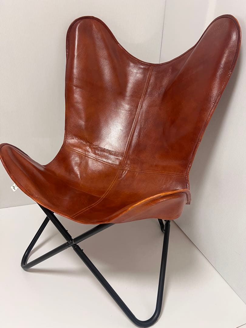 バタフライチェア リプロダクト 本革 キャメル レザー 北欧風 革製 インテリア