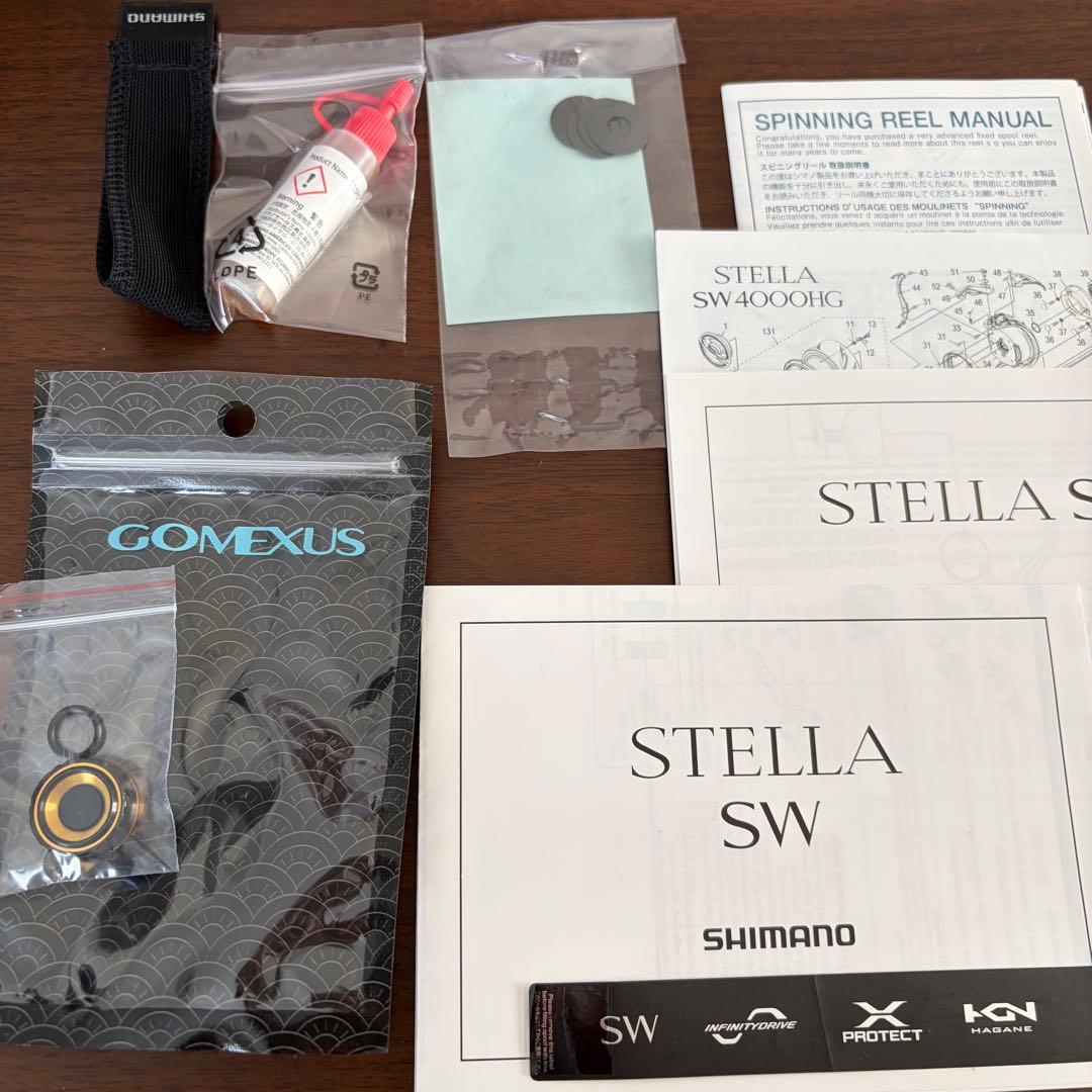 20 ステラ　SW4000HG ゴメクサスのリールスタンド付き