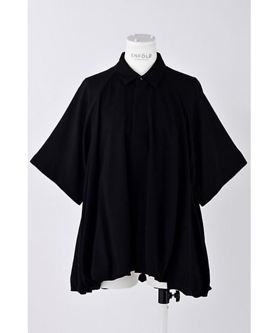 ENFOLD バルーンハーフスリーブブラウス　ブラック サイズ38