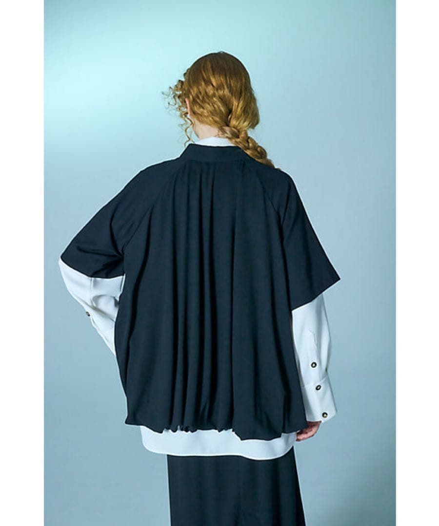 ENFOLD バルーンハーフスリーブブラウス　ブラック サイズ38