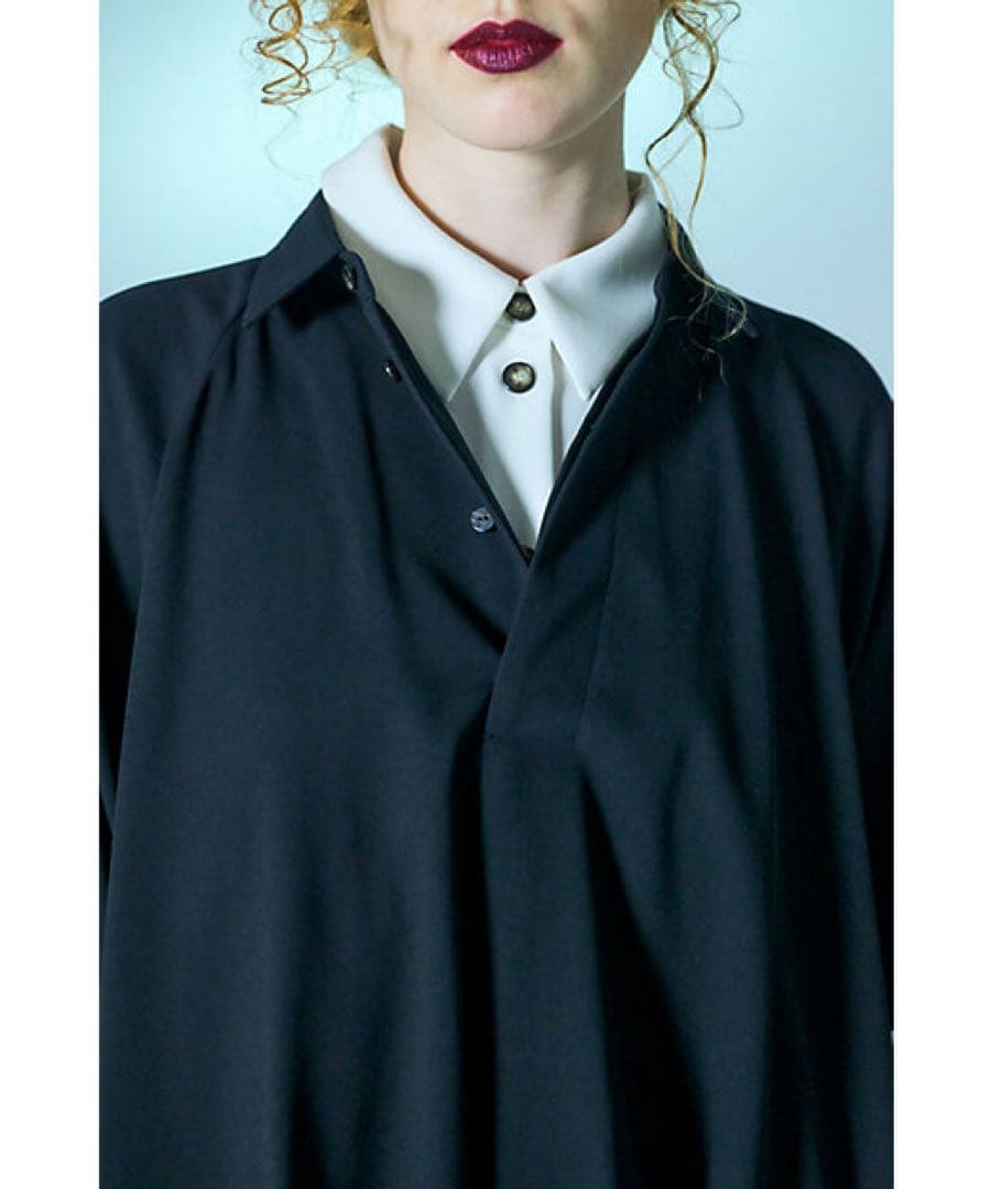 ENFOLD バルーンハーフスリーブブラウス　ブラック サイズ38