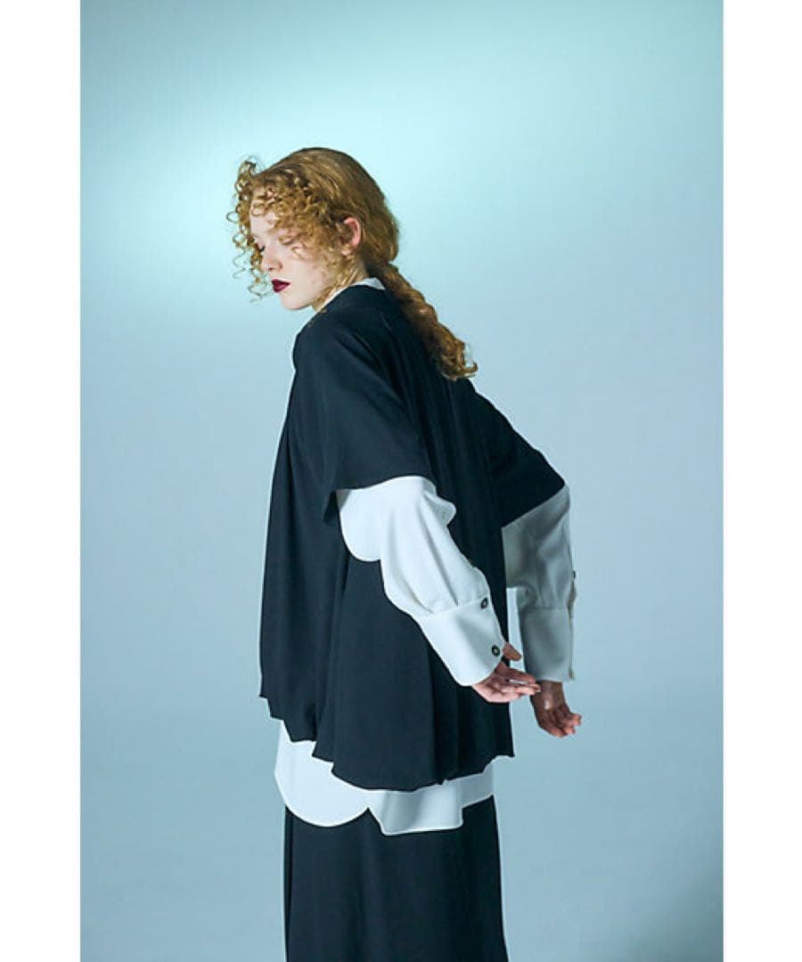 ENFOLD バルーンハーフスリーブブラウス　ブラック サイズ38