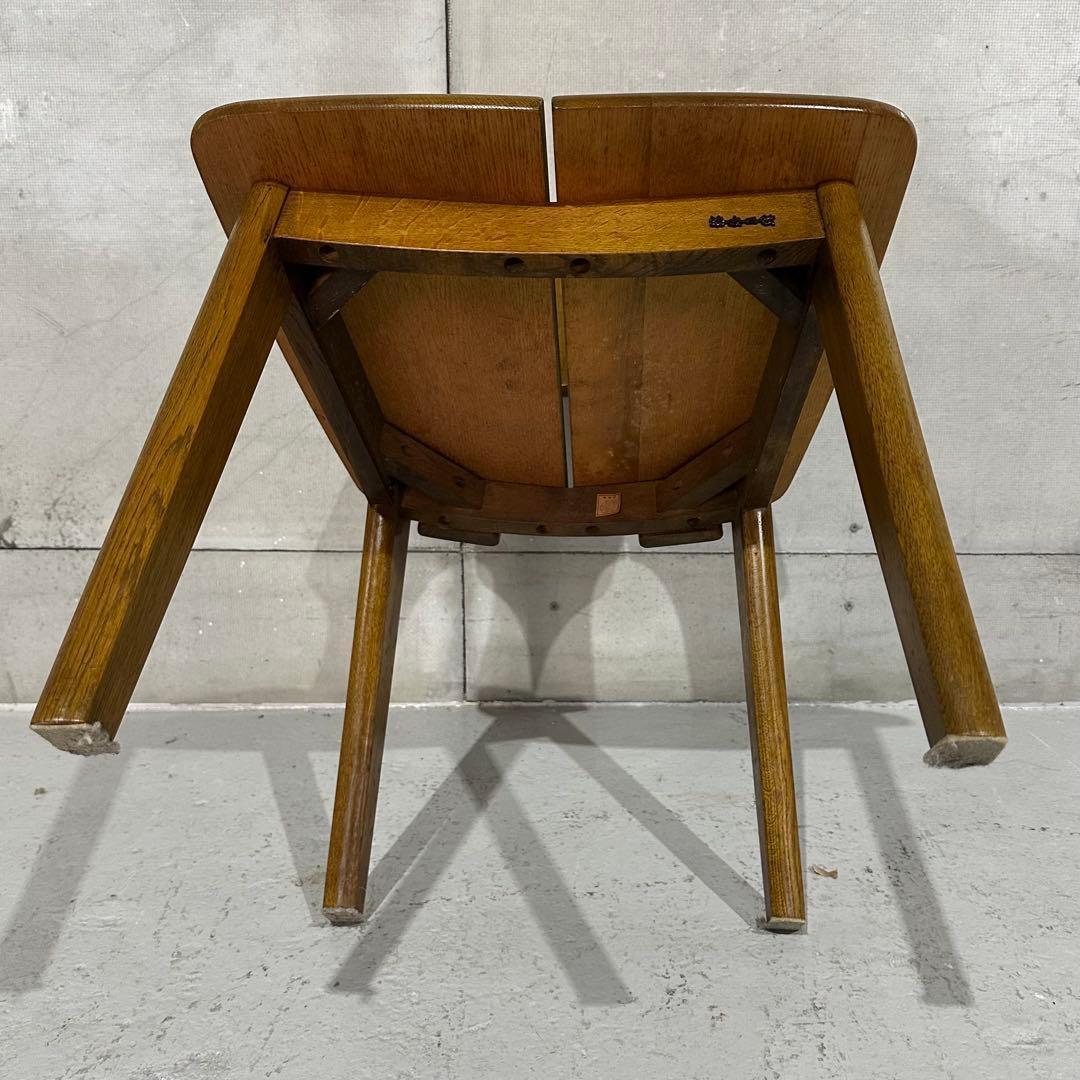 ✦浜本工芸✦ダイニング チェア 昭和アンティーク 無垢材 椅子 レトロ家具