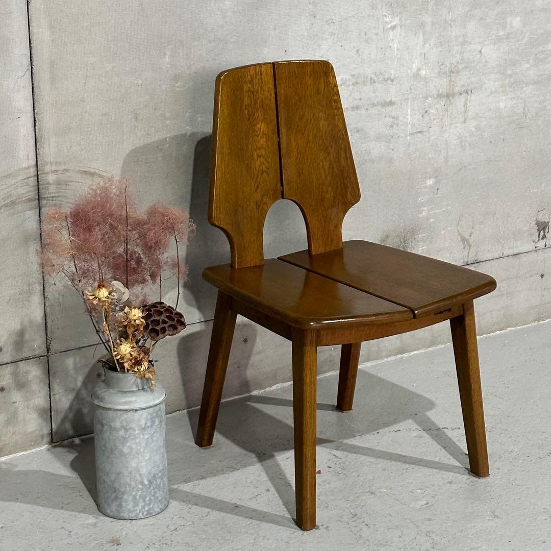 ✦浜本工芸✦ダイニング チェア 昭和アンティーク 無垢材 椅子 レトロ家具