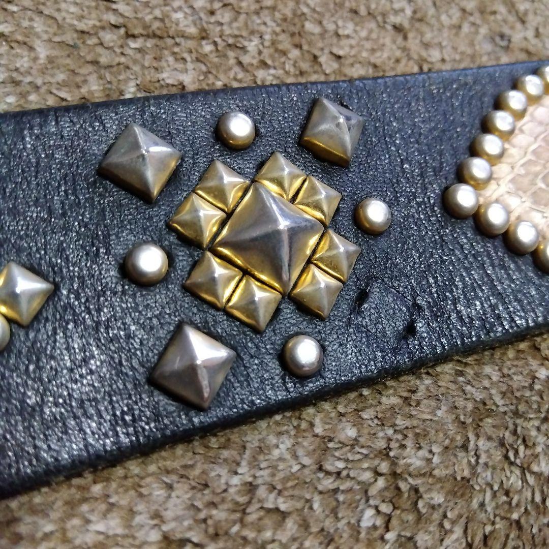 ROEN ロエン パイソン レザースタッズベルト