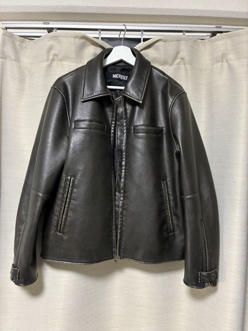 24AW MICHISLY ミチ コラボ レザージャケット LEATHER 黒