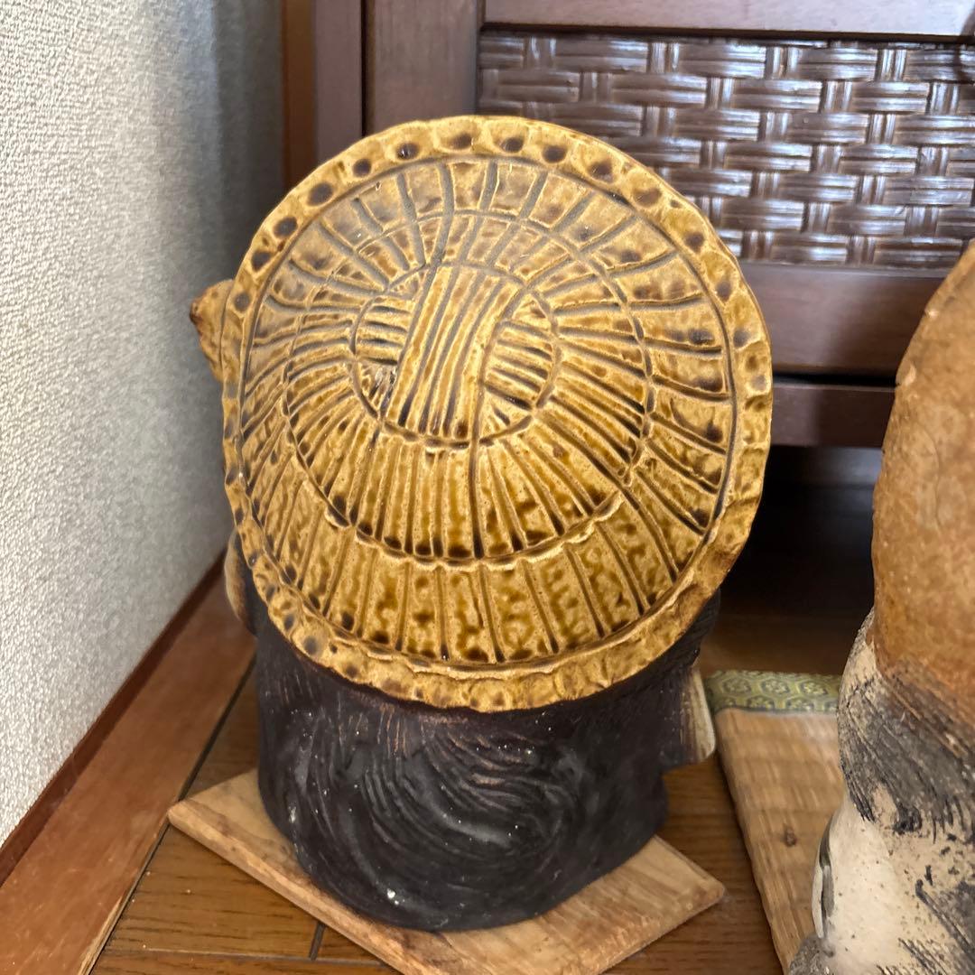 信楽焼 たぬき 置物 4体体セット 白狸含 昭和レトロ