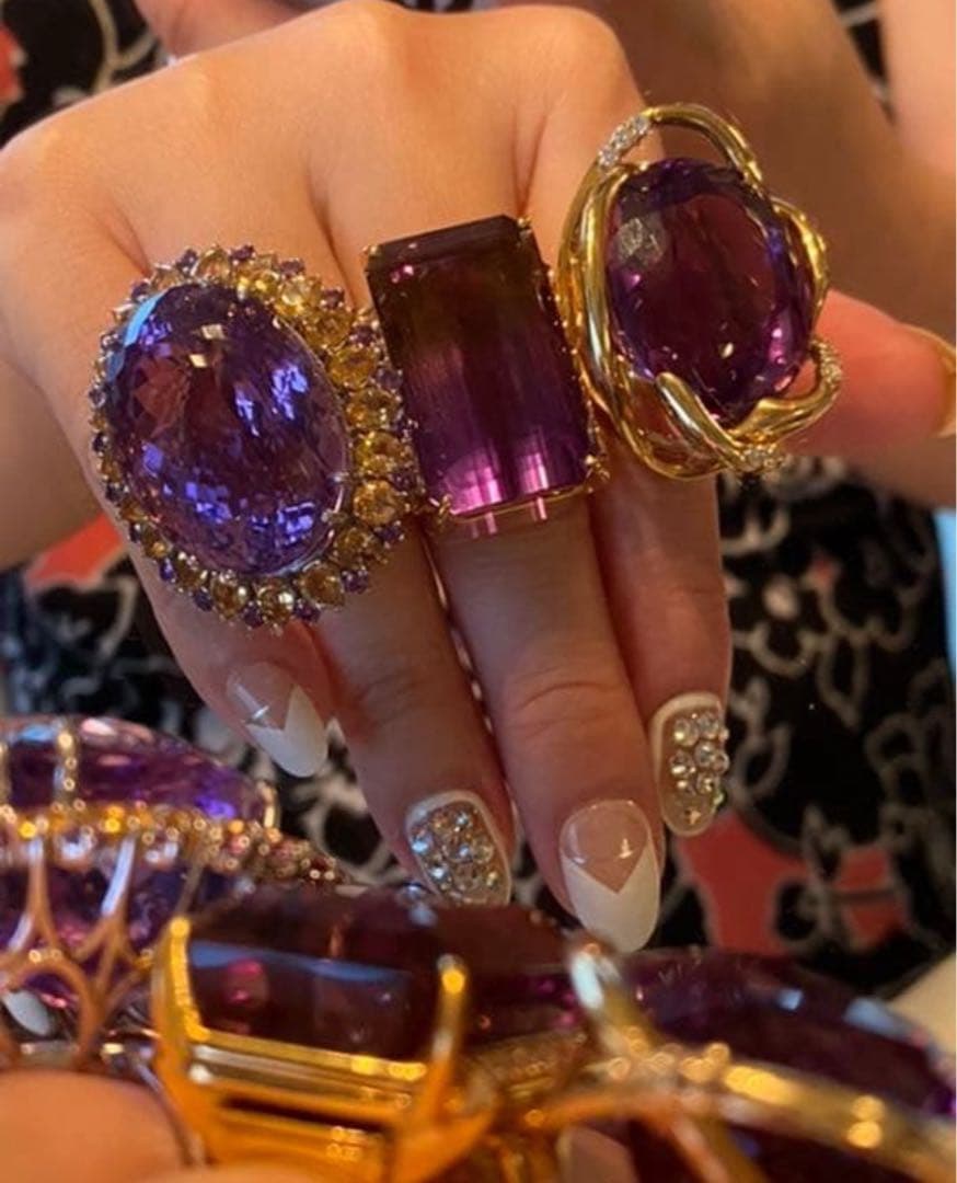 i*︎様 天然石特大アメシストリング13号限定