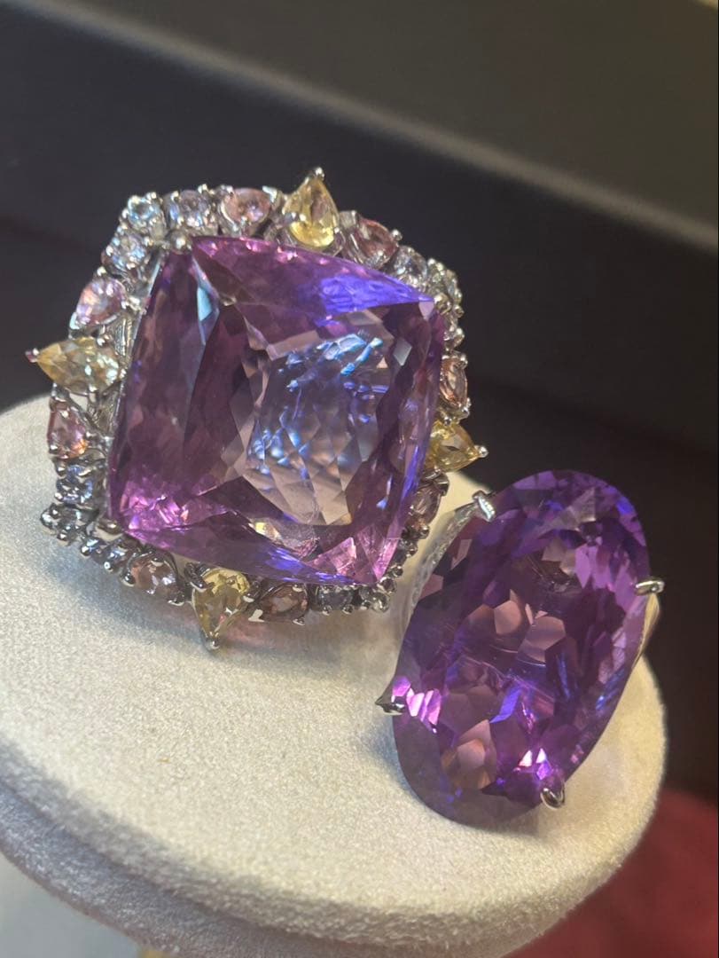 i*︎様 天然石特大アメシストリング13号限定