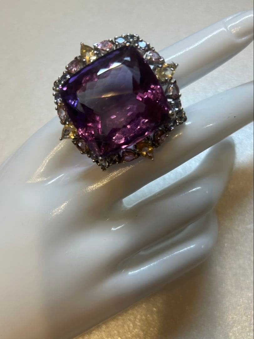 i*︎様 天然石特大アメシストリング13号限定