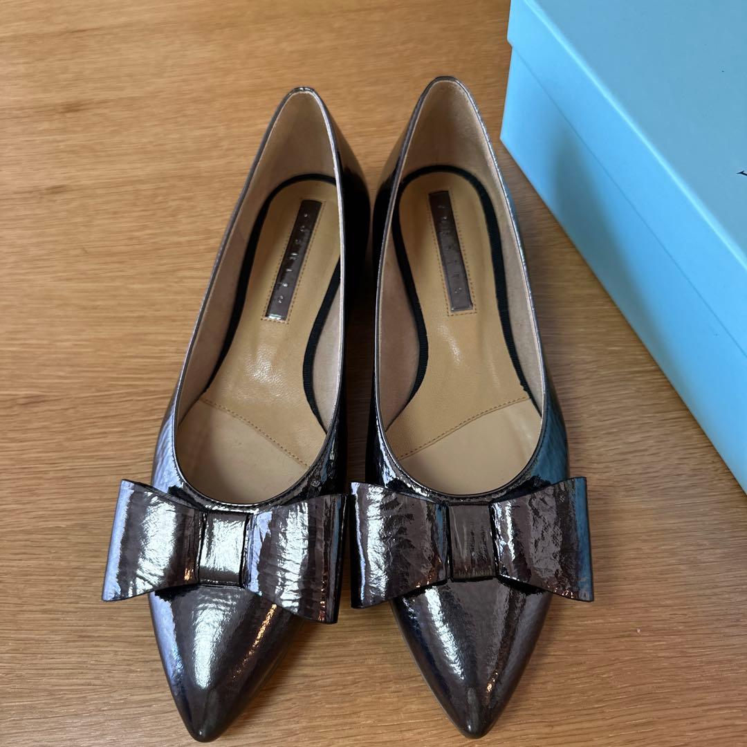 【未使用】ヨシト シルバー ビッグリボンパンプス　定価¥31,900