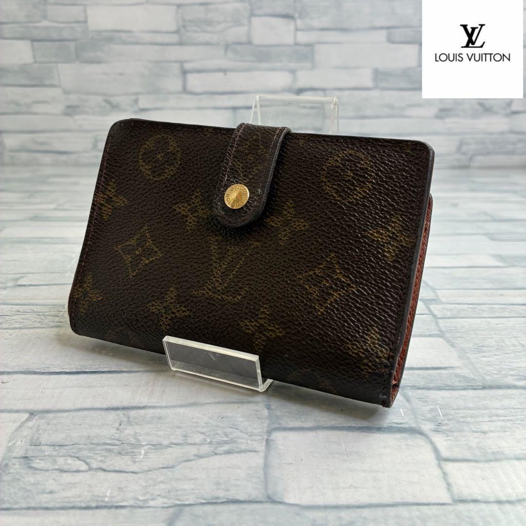 極美品　50 ルイヴィトン　モノグラム　がま口　二つ折り財布　xg3