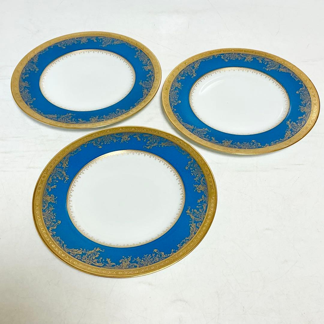 Haviland アビランド　ポンパドール　ブルーのプレート青と金の皿 セット