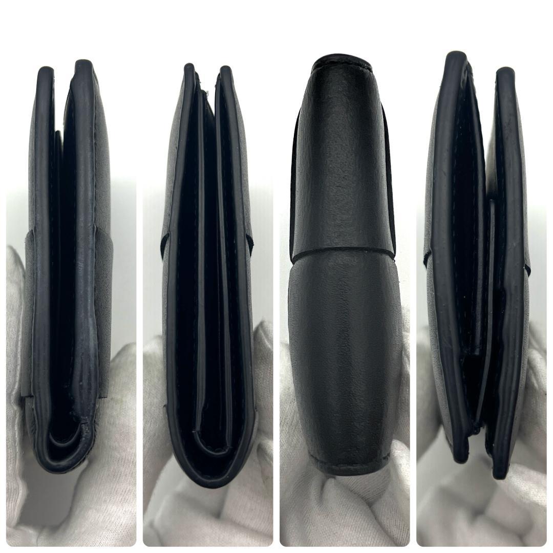 【最高級美品】ボッテガヴェネタ マキシイントレチャート 二つ折り 黒 A760