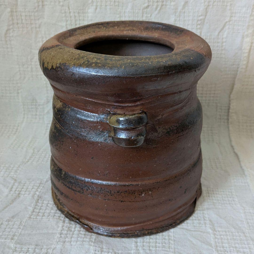 備前焼　佐藤苔助　水指　耳付　茶道具