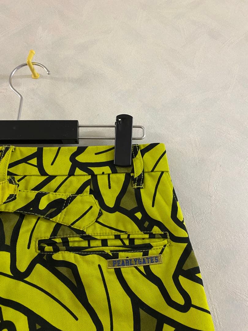 PEARLY GATES バナナ柄 パンツ サイズ0 レディース シンチバック