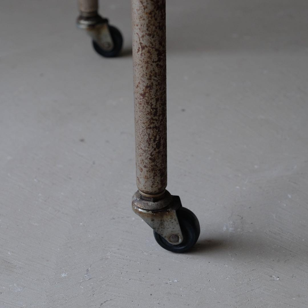 古いガラストップワゴン　棚 シェルフ 収納 古家具 古道具 アンティーク レトロ