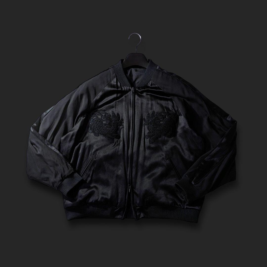 MASU リバーシブル　スカジャン ma-1　シルク100％　ブラック