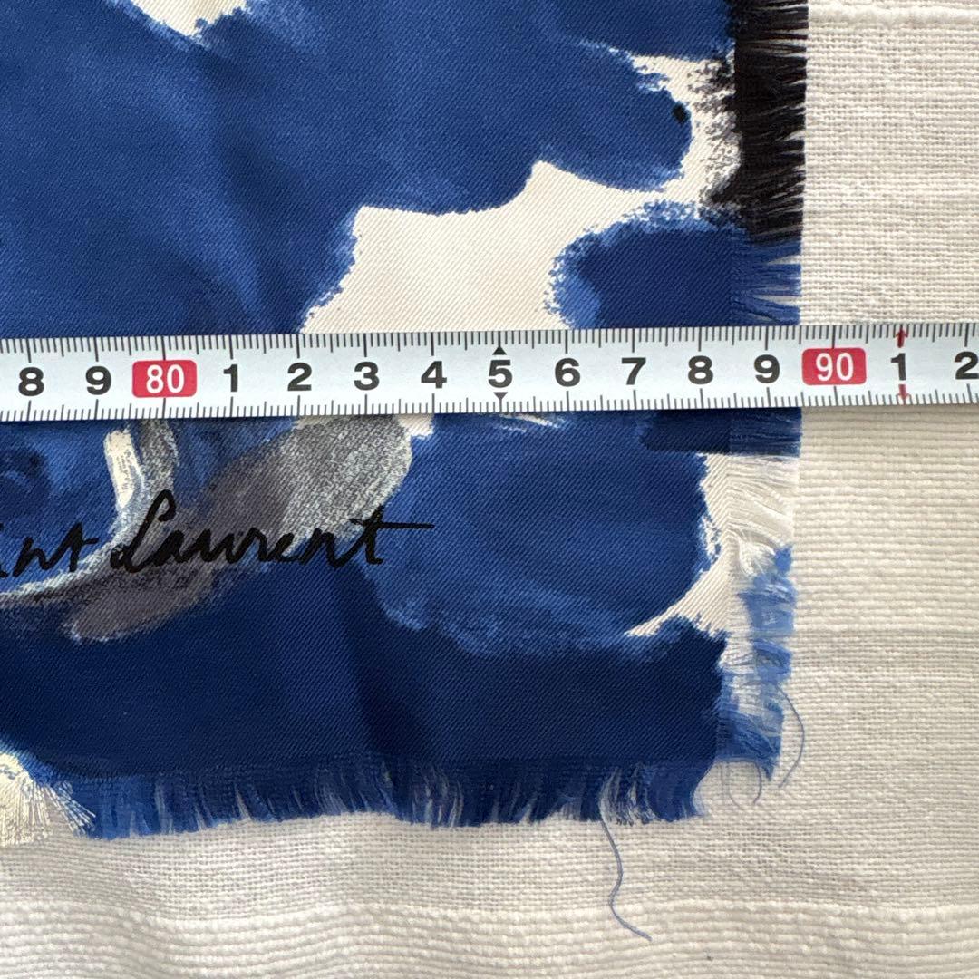 イタリア製　イヴサンローラン　リヴ・ゴーシュ　シルク　スカーフ　YSL 花柄　絹