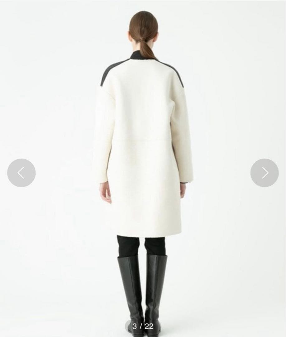 allureville アルアバイル　リバーシブルノーカラーボアコート