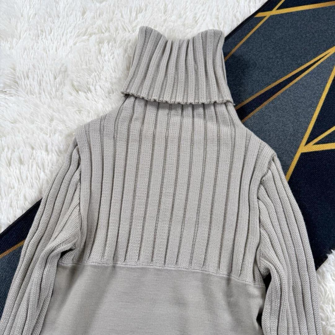 CHANEL ニット セーター ハイネック M相当 リネン ウール SS083