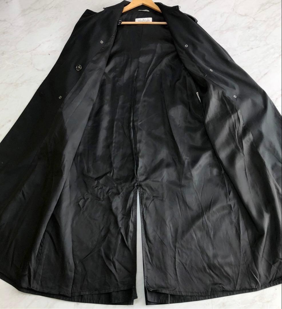 ✨美品✨マックスマーラ ベルデットコート ロング Lサイズ ブラック 白タグ