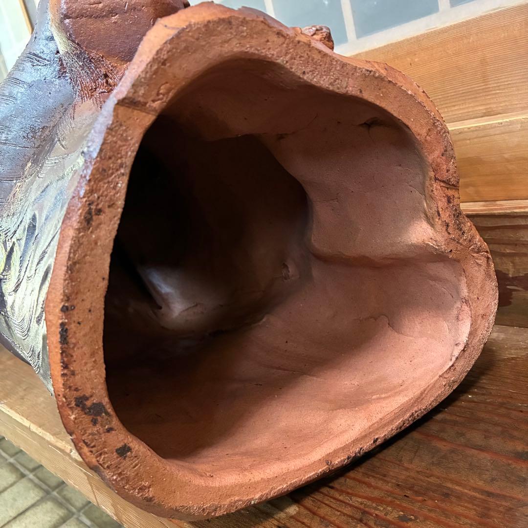 昭和初期　時代物　骨董　￼信楽焼　たぬき　置物　縁起物　商売繁盛　￼レア