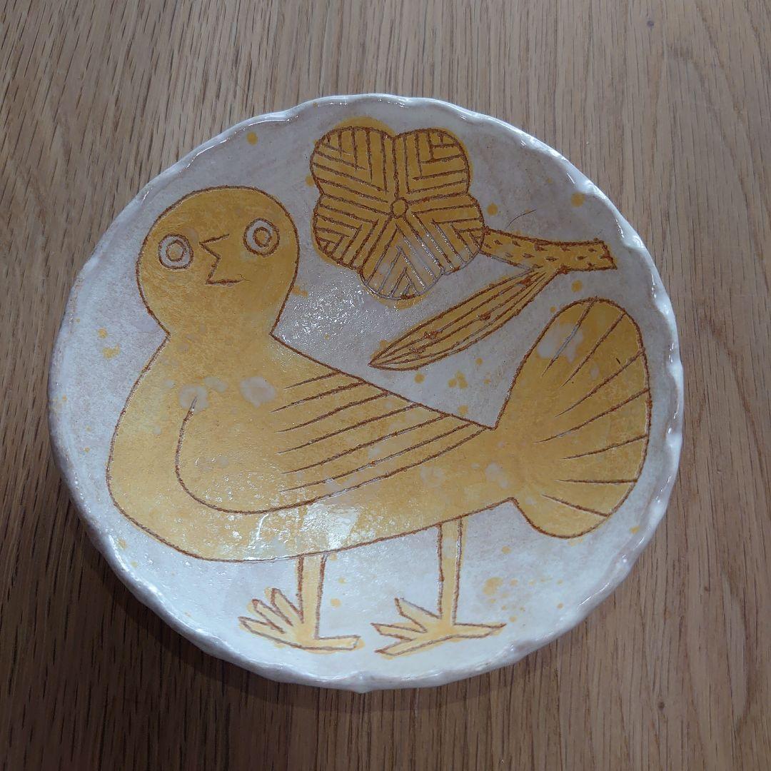 鹿児島睦さん　ミニボウル　トリと花