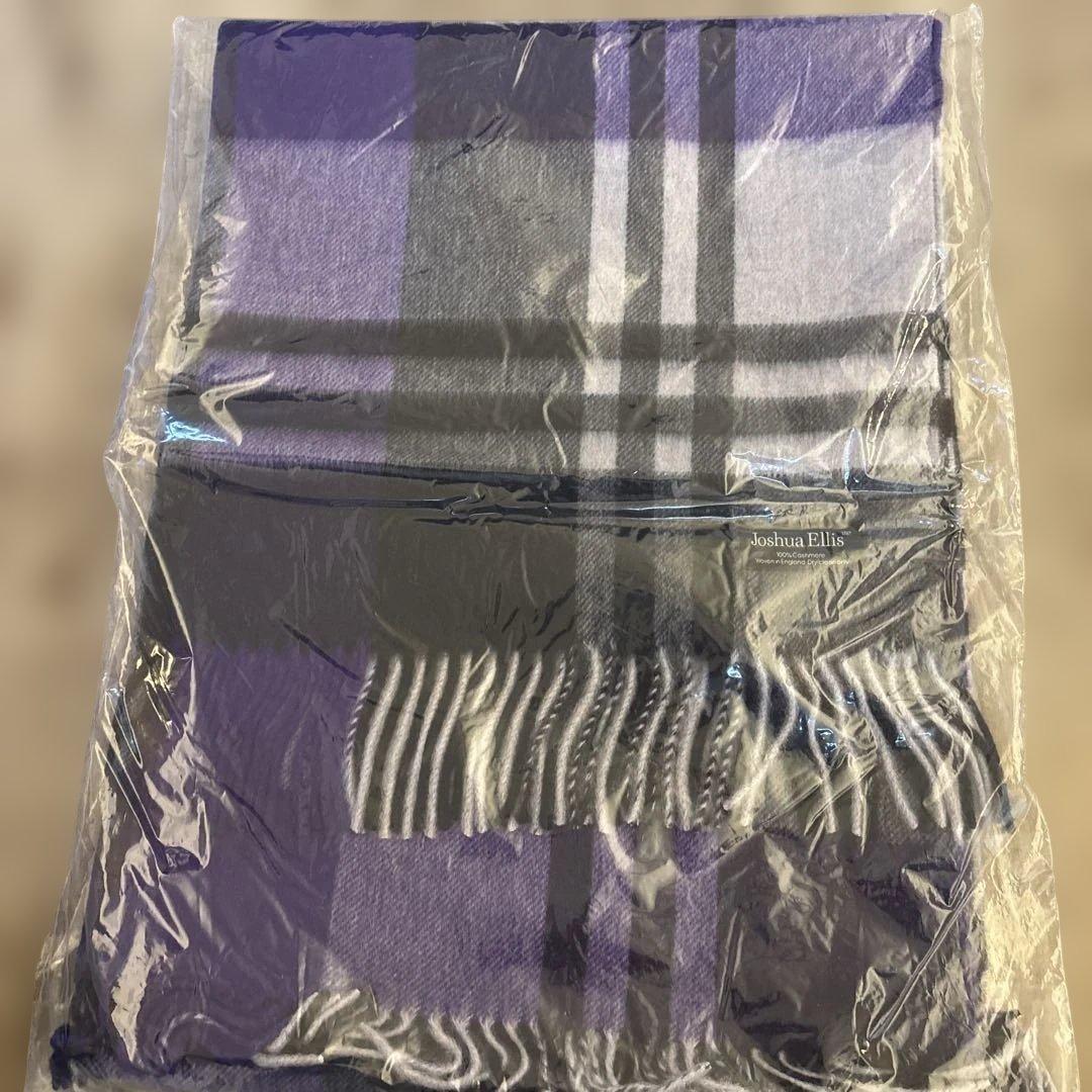 Joshua Ellis 100%カシミヤ ストール パープル