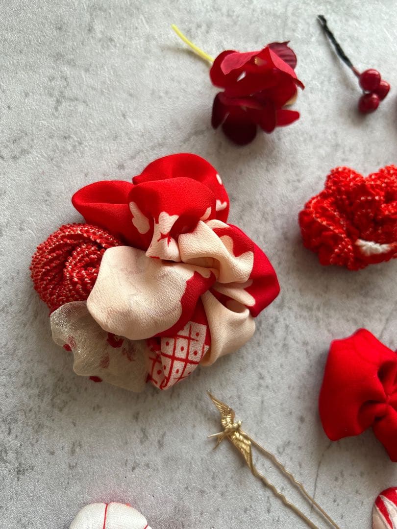 り*様 七五三　七五三髪飾り　ヘッドドレス　着物髪飾り　リメイク髪飾り　031