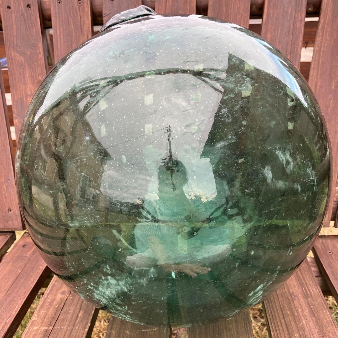 【北の刻印あり】高さ約35cm 円周約113cm ガラス玉　浮き玉