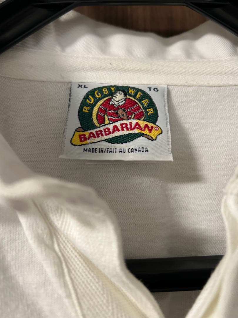 【希少】BARBARIAN ✖️CLUBHAUS ラガーシャツ WHITE