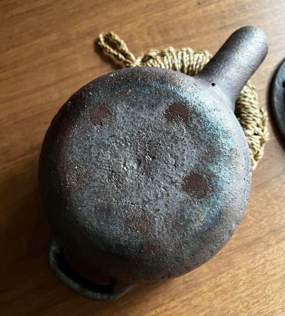 岩井窯　蓋付片手土鍋　大