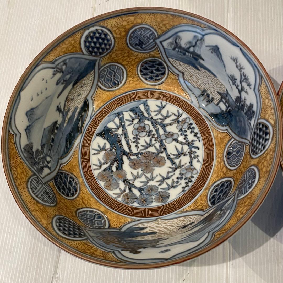 九谷焼　御茶碗　どんぶり　３点セット　大中小　和柄　陶器　日用品