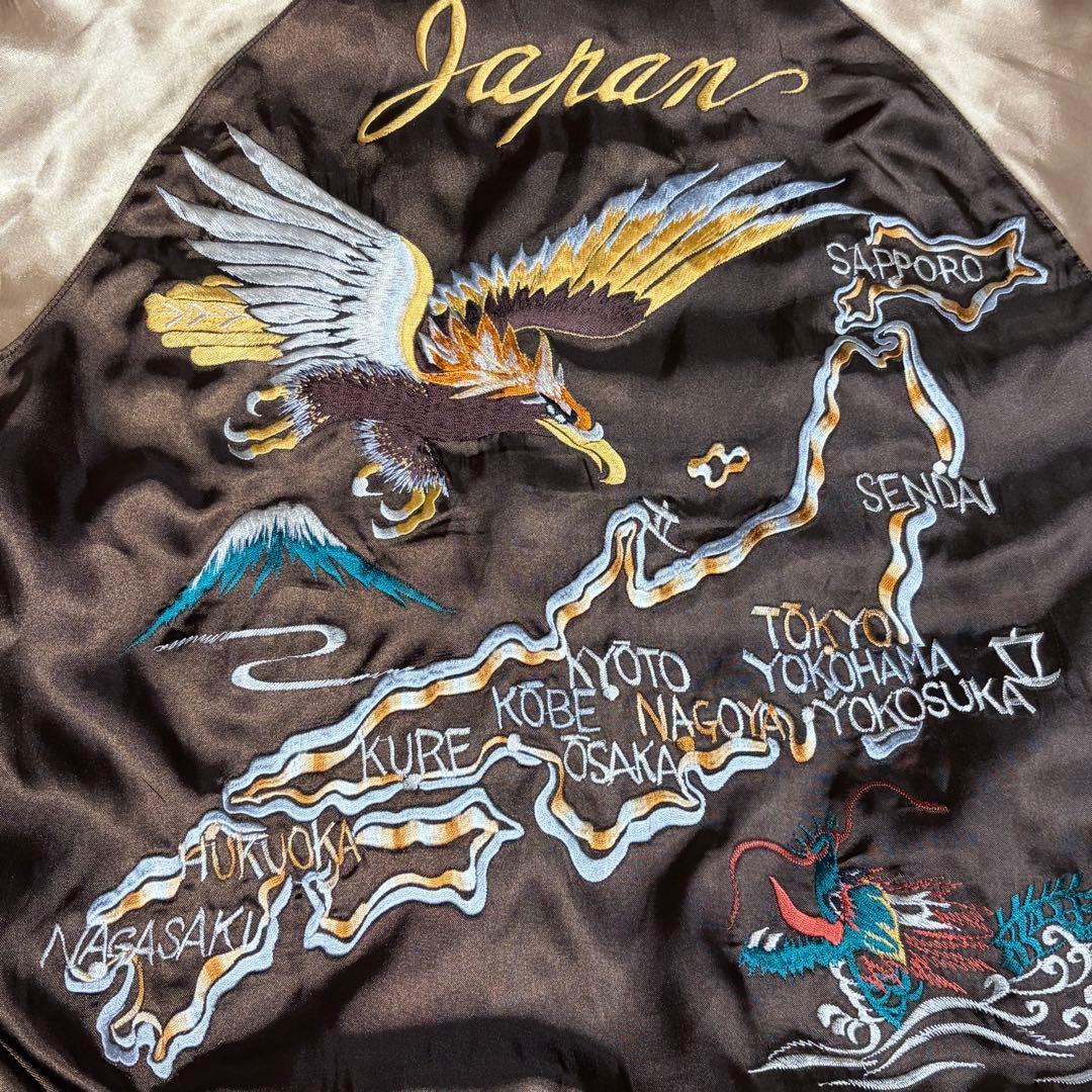 TAILOR 東洋 スカジャン リバーシブル　復刻タグ ブラウン/ゴールド刺繍