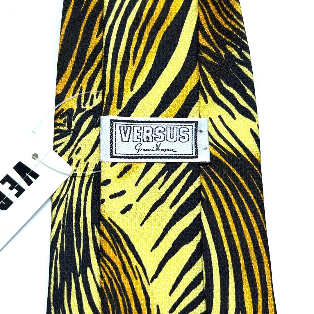 【新品タグ付き✨】ヴェルサーチ ネクタイ イエロー レオパード デッドストック