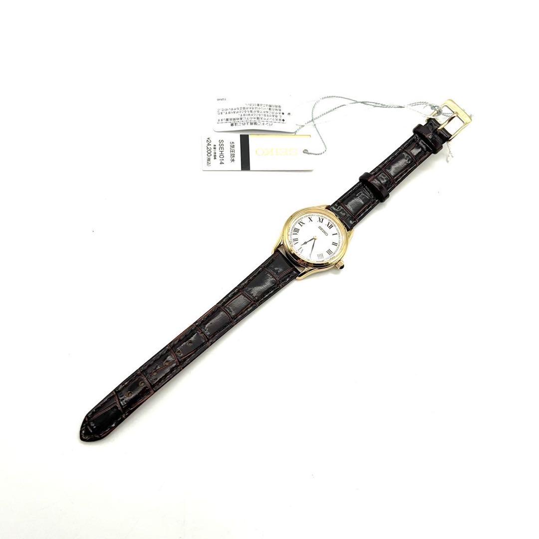 セイコー ナノユニバース コラボ 腕時計 レディース　未使用 レザーベルト 金色