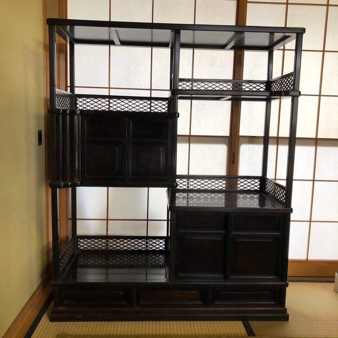 高級 茶棚 飾り棚 木製