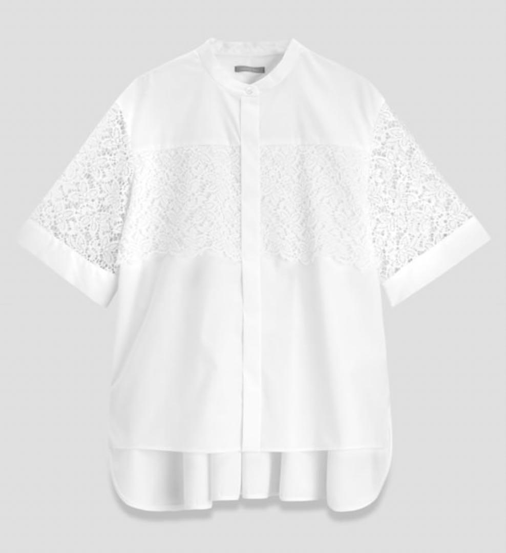 新品未使用、セオリーリュクス、ブラウス、レース袖、後ろ長め丈、セオリー