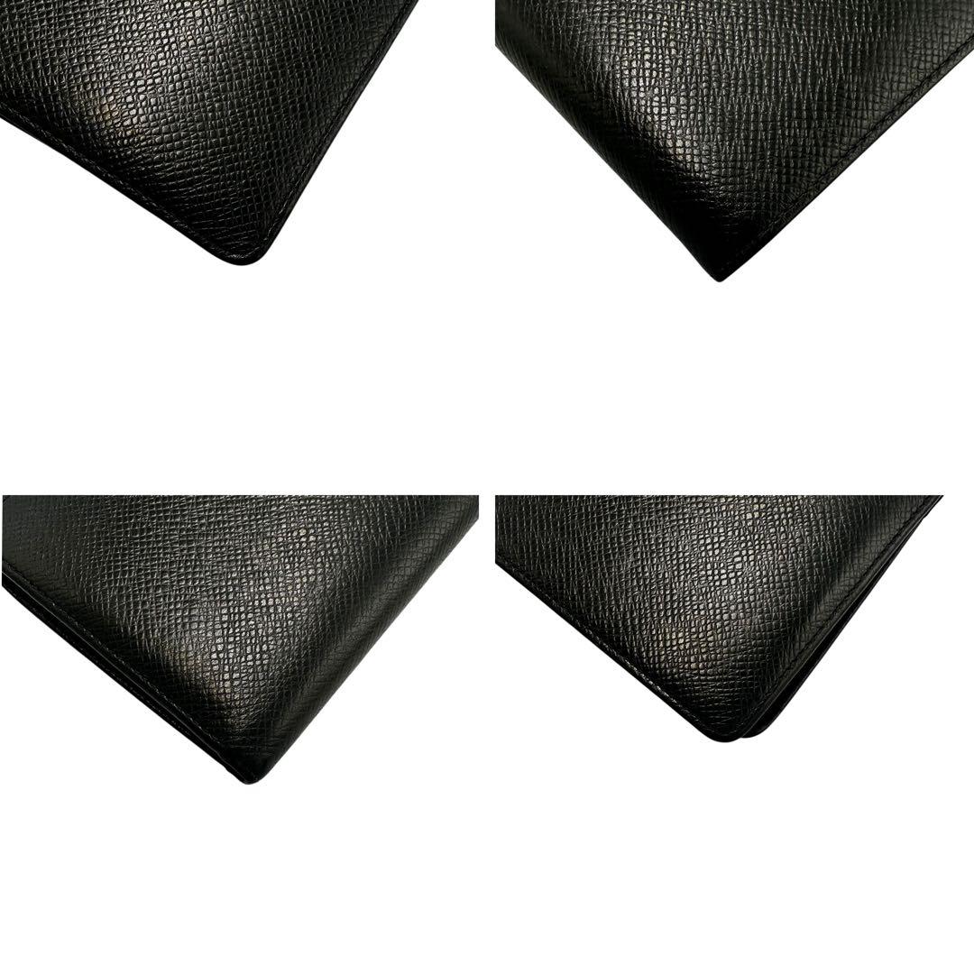 【美品】ルイヴィトン 2つ折り財布 タイガ 本革 レザー アルドワーズ 黒