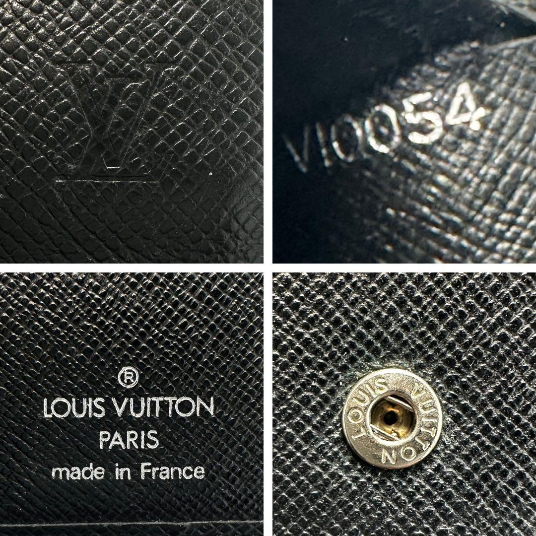 【美品】ルイヴィトン 2つ折り財布 タイガ 本革 レザー アルドワーズ 黒