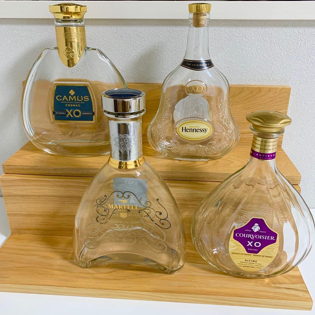 マーテルXXO他 コニャック空瓶4本