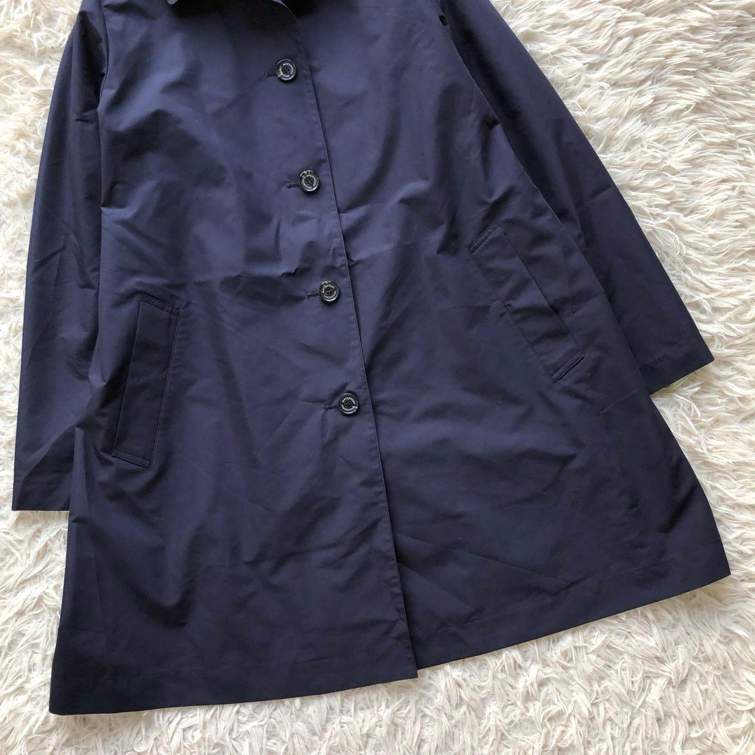 【現行 極美品】マッキントッシュ ステンカラーコート　紺　L 撥水加工 チェック
