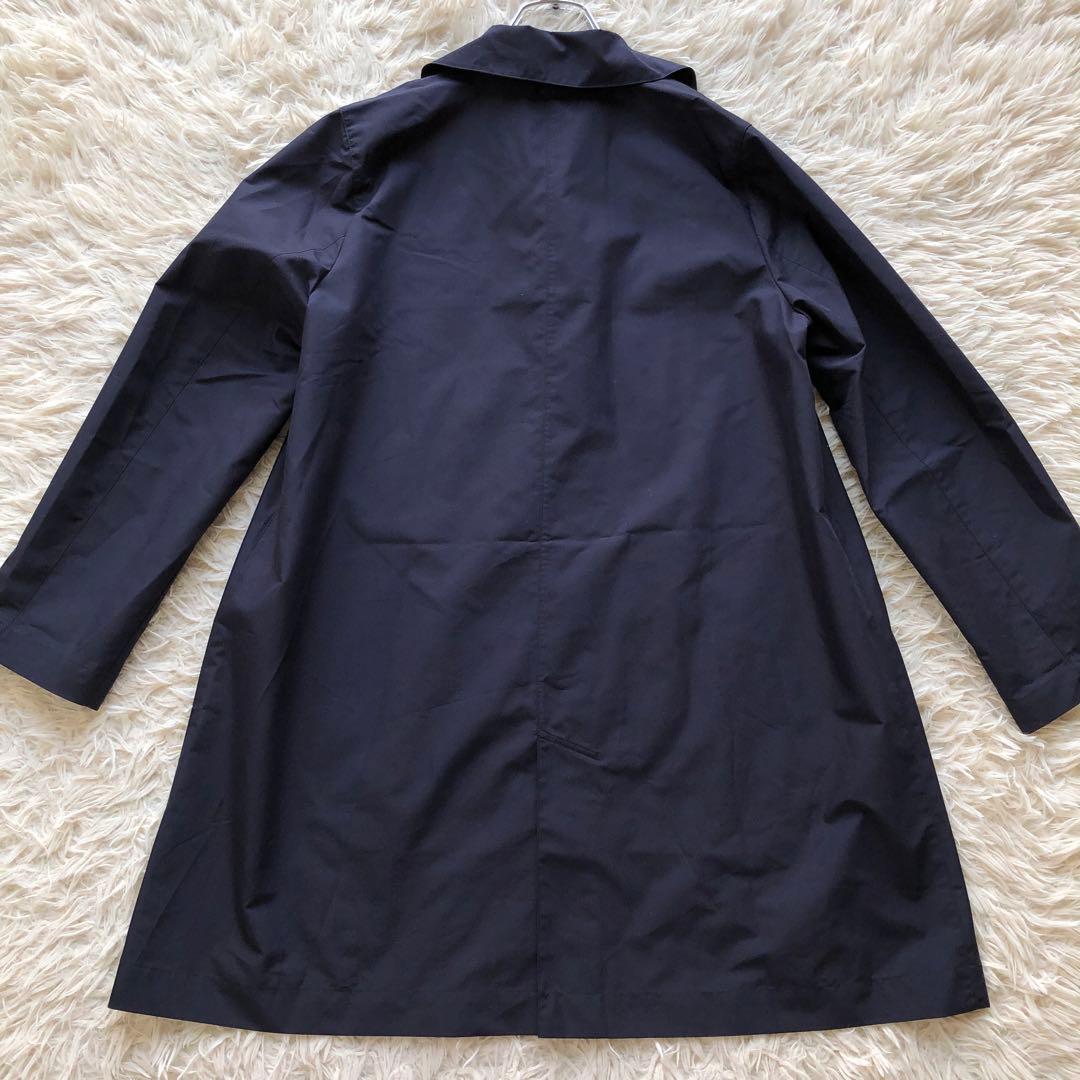 【現行 極美品】マッキントッシュ ステンカラーコート　紺　L 撥水加工 チェック