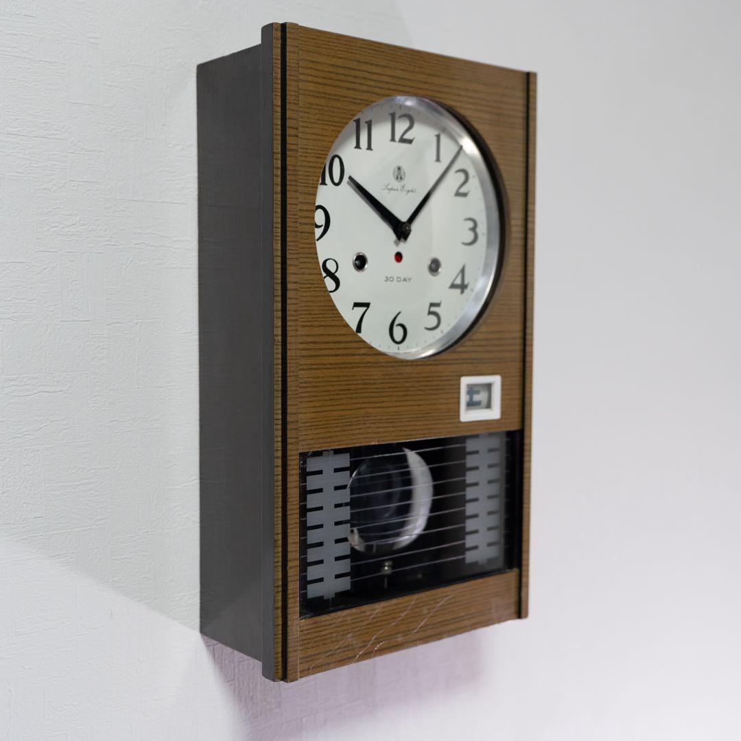 愛知時計　30日巻き　振り子時計　昭和レトロ　オーバーホール済　動作品